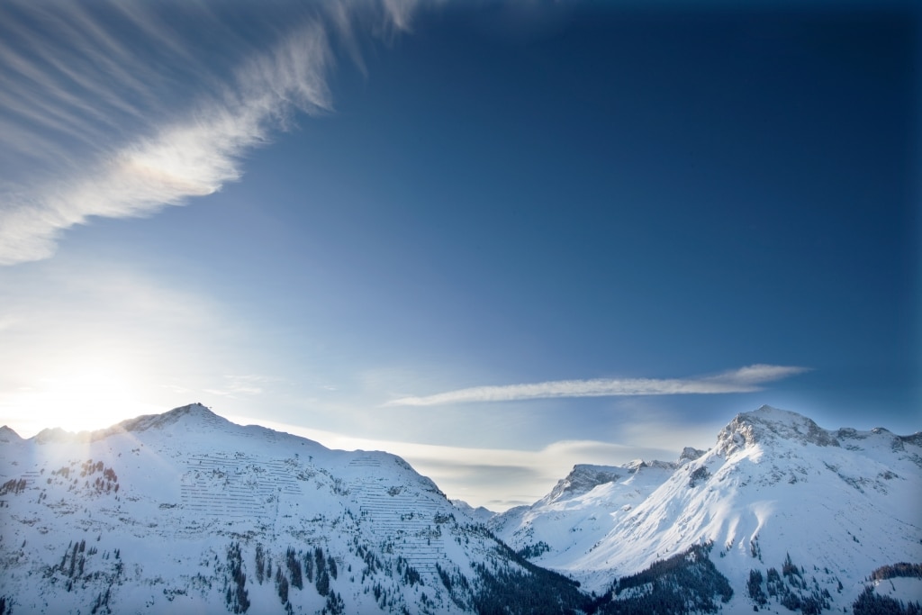 Aussicht vom Rüfikopf: Lech-Zürs lässt die Herzen aller Sonnenskifahrer höherschlagen