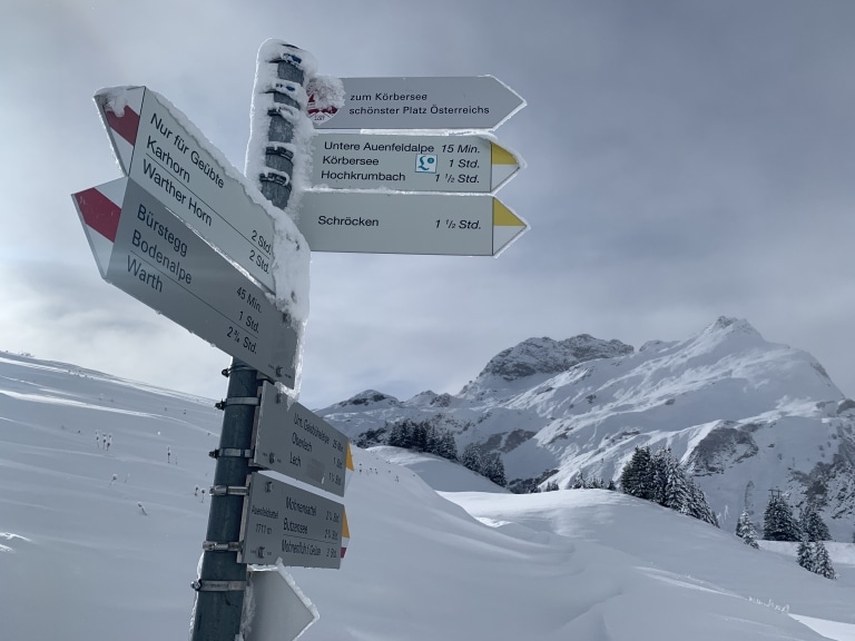 Wandern im Winter in Lech am Arlberg