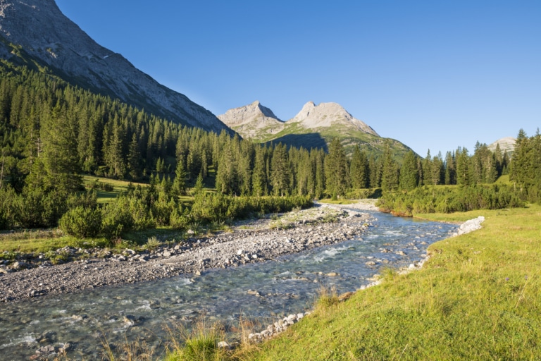 Fluss Lech im Sommer