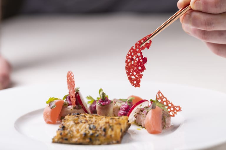 orelle serviert im Sonnenburg- Restaurant, Oberlech am Arlberg